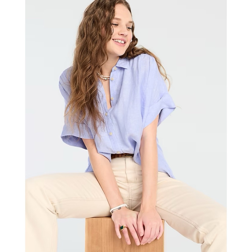 J. Crew Baird Mcnutt Irish Linen Short Sleeve Shirt